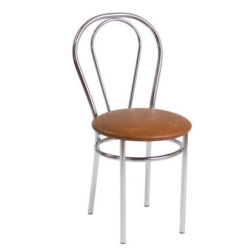 Krzesło TULIPAN Jasnobrązowy/Chrom