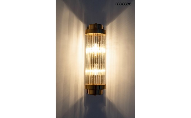 Lampa Ścienna COLUMN 40 Złoty/Transparentny