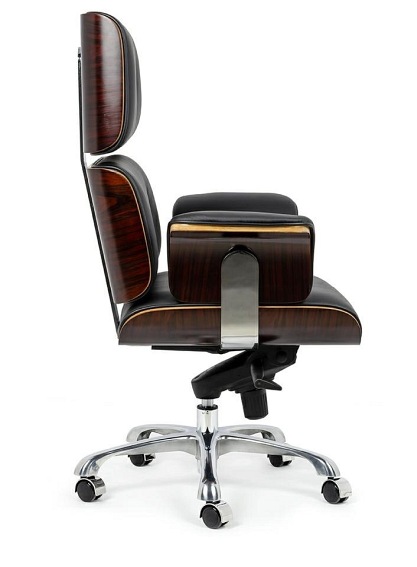 Fotel biurowy LOUNGE BUSINESS Czarny Skóra Naturalna Sklejka Rózana