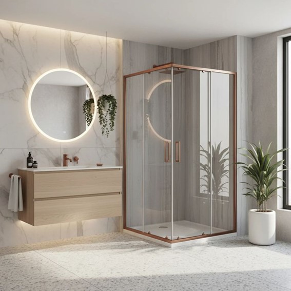 Kabina Prysznicowa CITY 80x100cm Miedź Szczotkowany