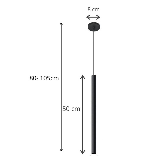 Lampa Wisząca Langi 1 2x105 Czarny