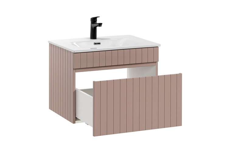 Zestaw ICR SKY 60cm (Szafka + Umywalka) Różowy/Biały