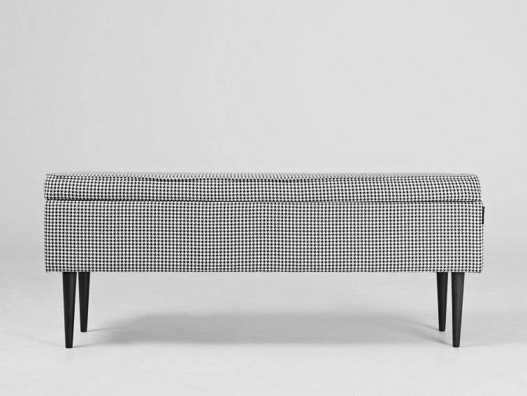 Puf Edi 120x40x50 Ciemna Pepita/Czarny