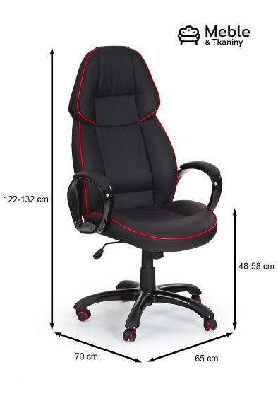 Fotel Gamingowy Obrotowy RUBIN Czarny