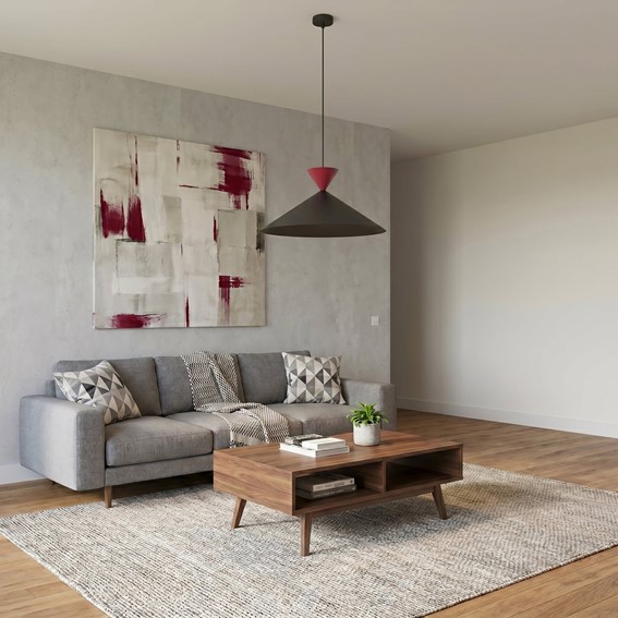 Lampa Wisząca RALF 1L Czarny/Burgundowy