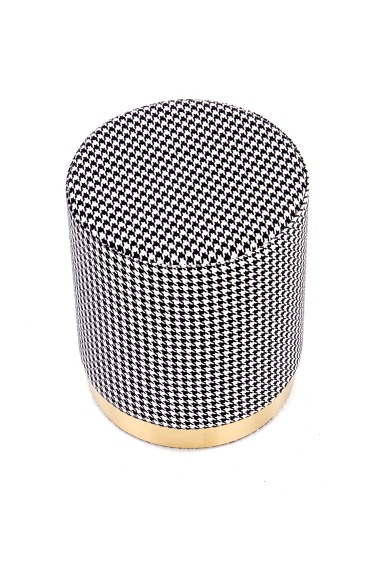 Pufa Aruna 36x44 Czarny/Biały/Złoty