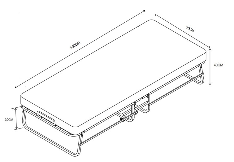 Łóżko Składane LM5-FX z Materacem 78x190 Czarny
