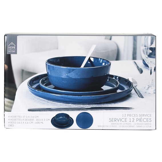 Zestaw Obiadowy na 4 Osoby TEMP Niebieski