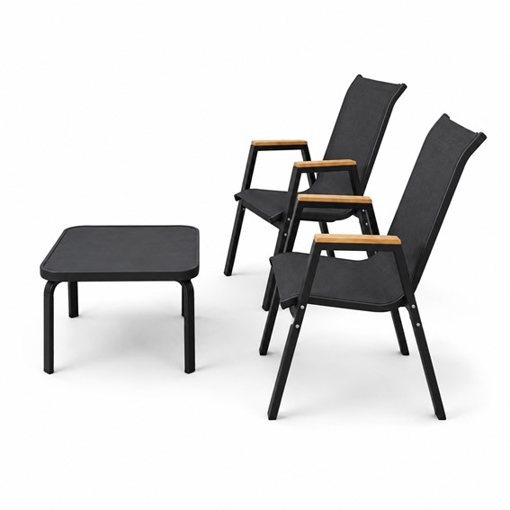 Zestaw Balkonowy NERANO Wood Duo Czarny
