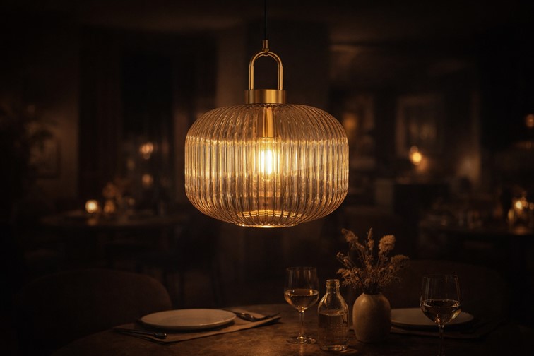 Lampa Wisząca ARIA K-5895 Czarny/Bursztynowy