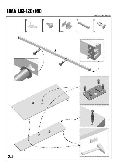 Łóżko LIMA 120x200cm Biały