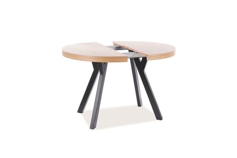 Stół Rozkładany DOMINGO (250-100)x100 Okleina Naturalna Dąb/Czarny