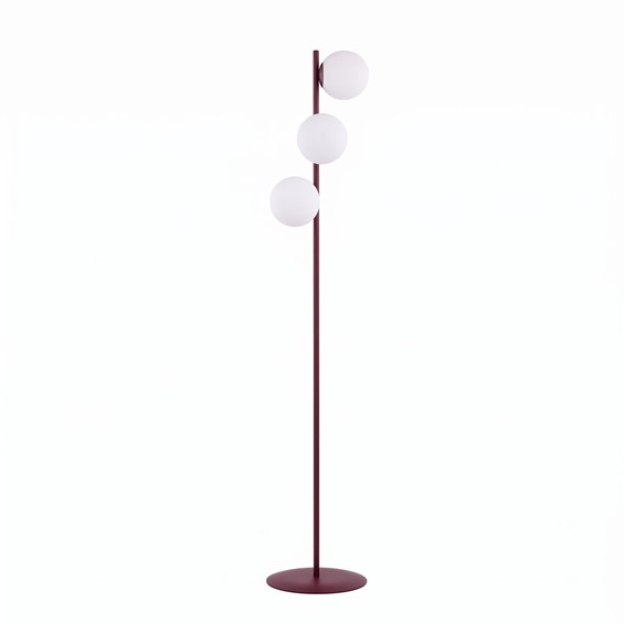 Lampa Podłogowa MAGNUS LP3 Burgundowy/Opal