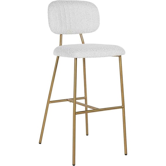 Krzesło Barowe XENIA 65 cm WHITE BOUCLÉ Białe