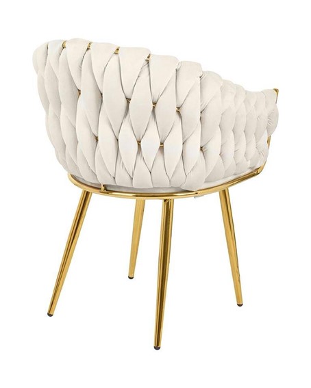 Krzesło TRESSE Złoty/Beżowy