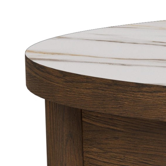 Stolik SOUTHAMPTON fi90 Beżowy/Brązowy