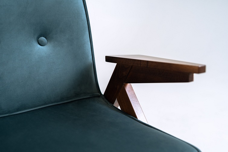 Fotel Vinc 66x69x74 Borówka Amerykańska/Orzech