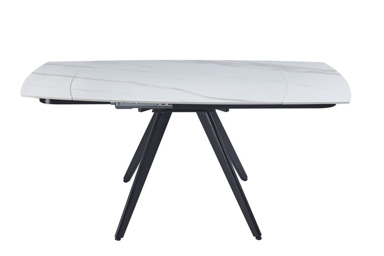 Stół Rozkładany ST31-FX (120-180)x80 Biały Marmur/Czarny