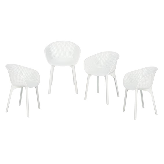 Zestaw 4 Krzeseł DACUN Białe