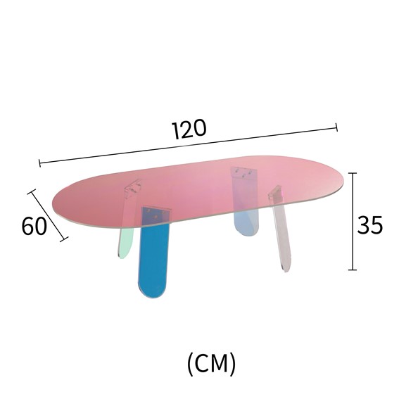 Stolik MODIG M75-120 Wielokolorowy/Transparentny
