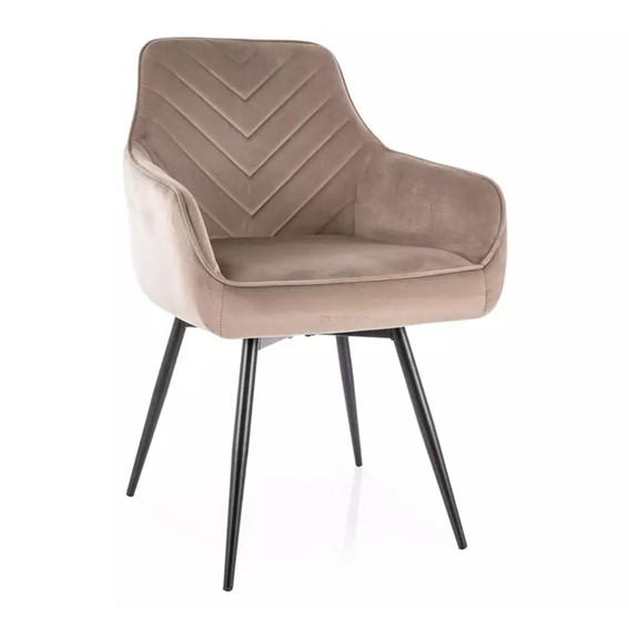 Krzesło SERVIO Velvet Ciemny Beżowy/Czarny Mat