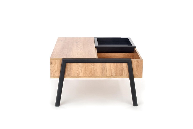 Ława Podium 80x85x43 Naturalny/Czarny