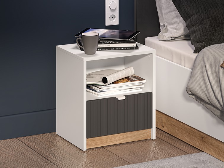 Szafka Nocna TORINO 09 Dąb Złoty/Czarny