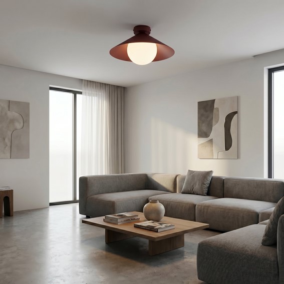 Lampa Sufitowa MONO 1S Burgundowy/Opal
