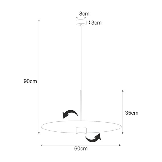 Lampa Wisząca BURGAS K-5458 Czarny/Złoty