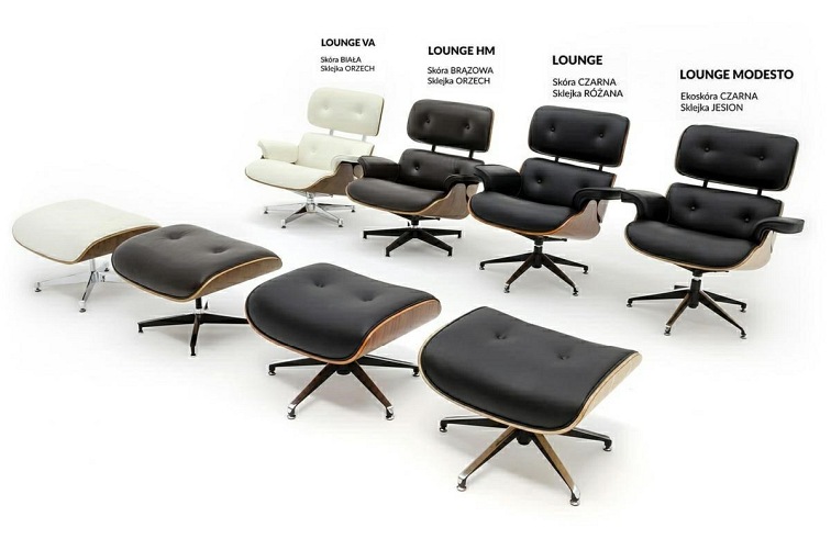 Fotel z Podnóżkiem LOUNGE HM PREMIUM Czarny/Różany