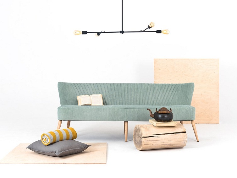 Sofa 3 os. Harry 180x65x72 Miętowy/Naturalny