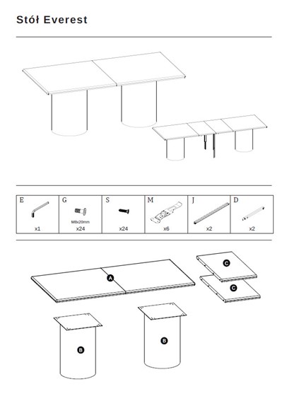 Stół Rozkładany EVEREST (200-300)x100 Dąb Naturalny