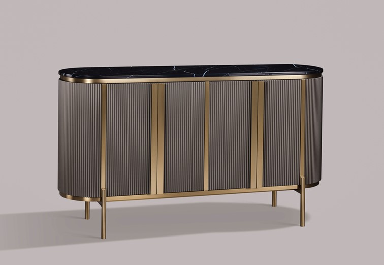 Komoda STILIG ST384A Grafit/Złoty/Czarny