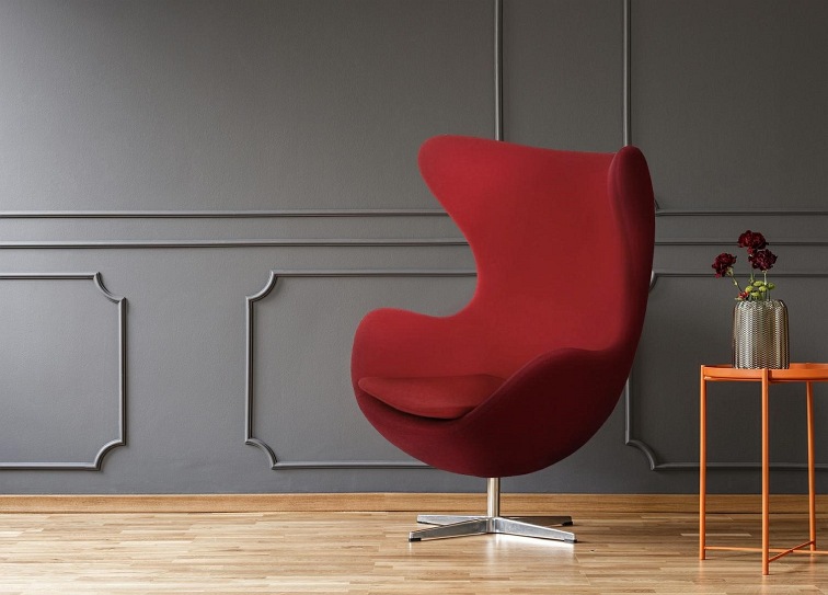 Fotel Jajo 66x78x106 Czerwony Kaszmir Premium 24