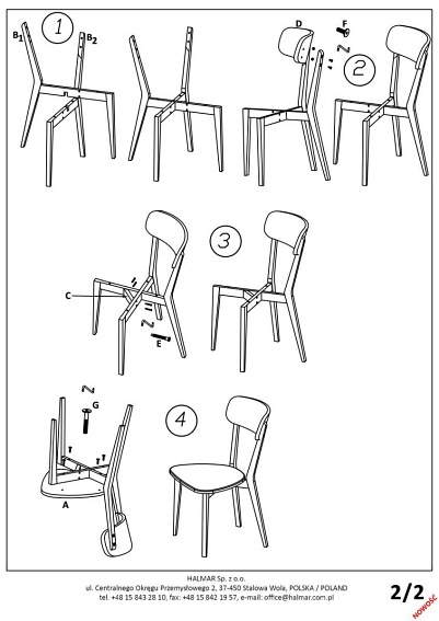 Krzesło BUGGI Naturalny/Biały