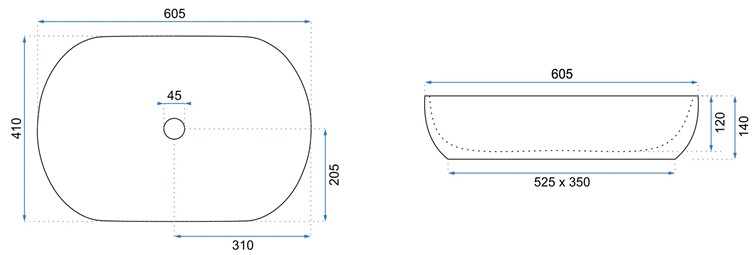 Umywalka Nablatowa CLEO 61 Biały