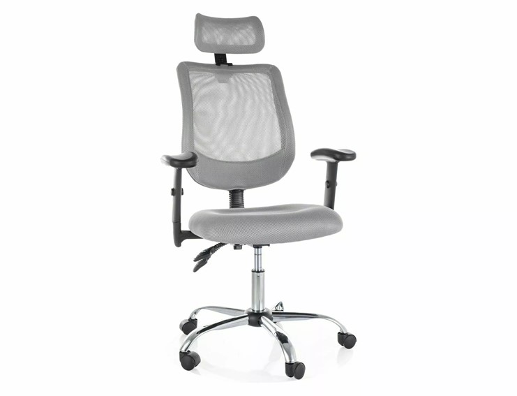 Fotel Obrotowy Q-118R Srebrny/Szary