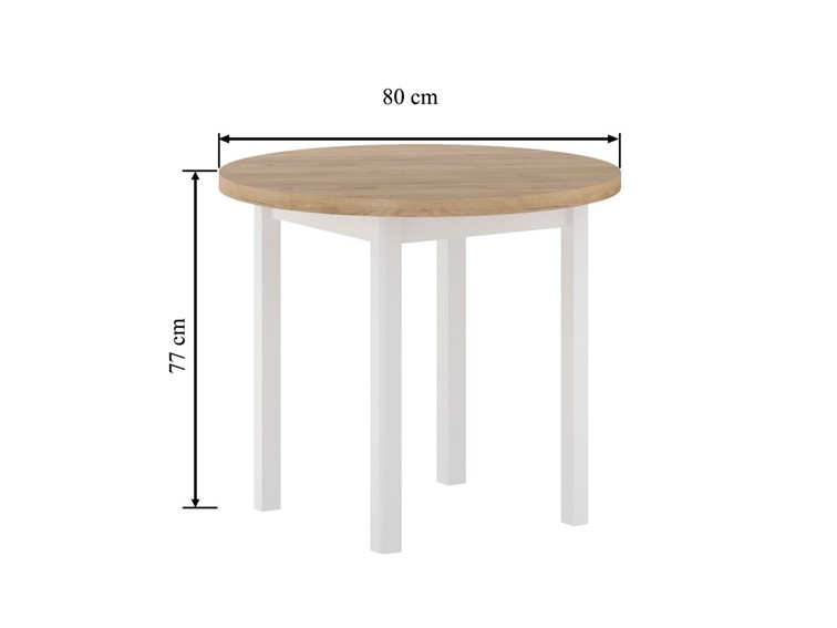 Stół ST24-FX fi80 Dąb Craft Złoty/Biały