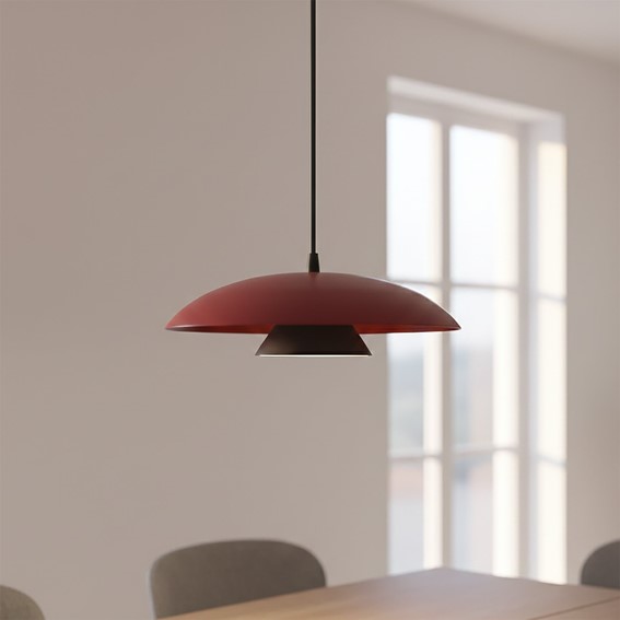 Lampa Wisząca BABEL 1 Burgundowy/Czarny