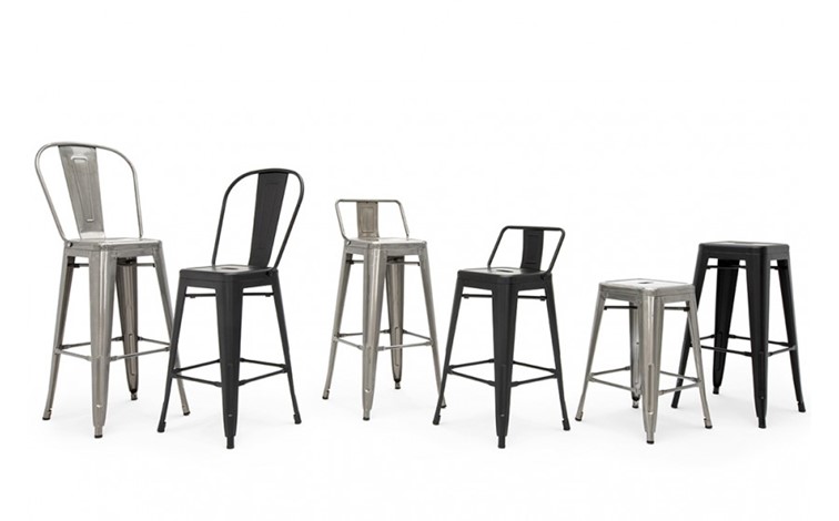 Krzesło Barowe TOWER BACK 66 Szary