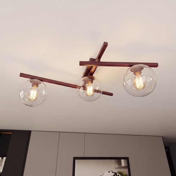 Lampa Sufitowa SMART 3 Burgundowy/Transparentny