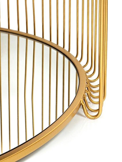 Zestaw Stolików Kawowych WIRE DOUBLE I Mosiądz