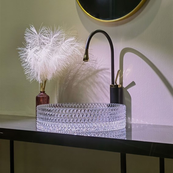 Umywalka Nablatowa CRISTAL 39 Transparentny