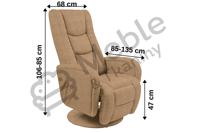Fotel Rozkładany z Funkcją Masażu PULSAR 2 Beżowy