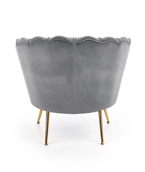 Fotel Wypoczynkowy AMORINITO Złoty/Popielaty