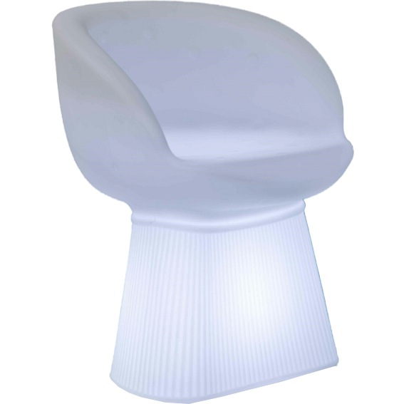 Fotel Ogrodowy MALLORCA Solar Biały, LED Zasil. Solarne Akumulatorowe