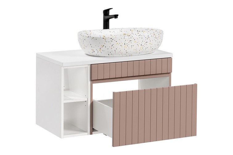 Zestaw Mebli Łazienkowych ICR B LILI-MW21 81-01 80cm Różowy/Biały