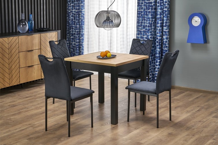 Stół Rozkładany QUBIK (80-200)x80 Dąb Artisan/Czarny