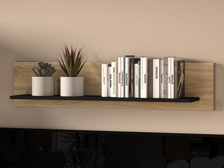 Półka AGIS 08 Dąb Castello/Czarny