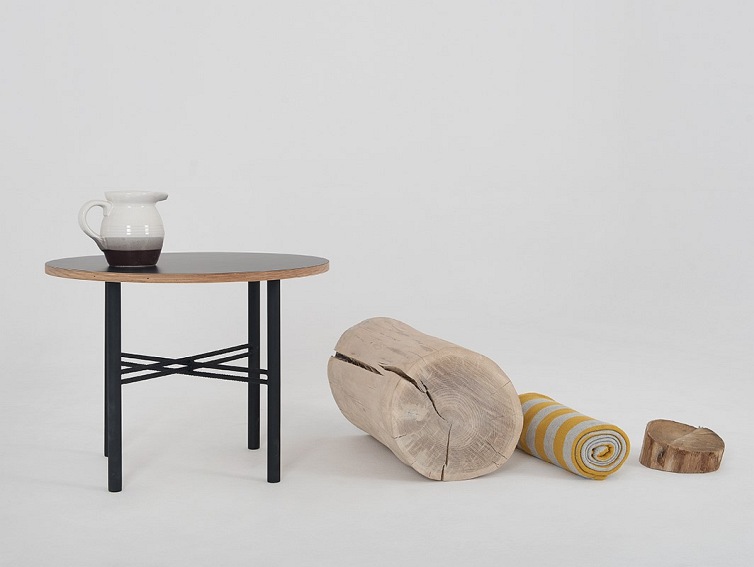 Stolik Kawowy PENTO 60 Czarny/Naturalny